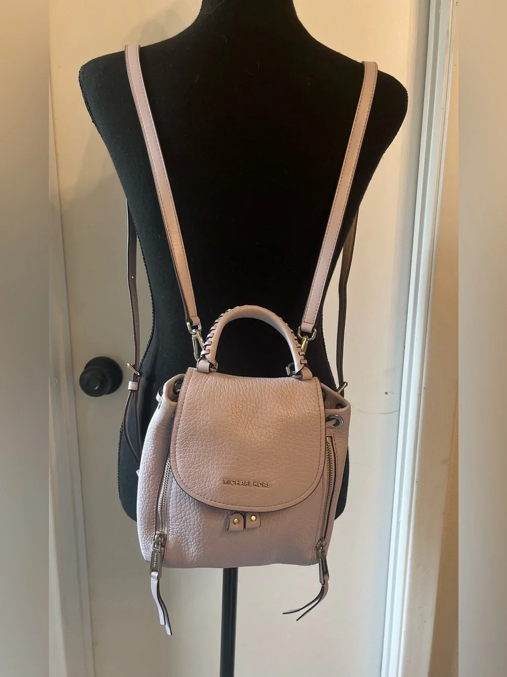 Michael Kors Light Lavender/Lilac Pebbled Leather Backpack Purse